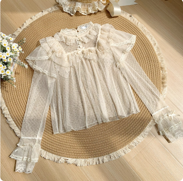 CLA Pastoral Floral Embroidery Tiered Four-segment Pendulum JSK Twin