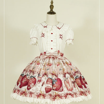 Sweet Strawberry Lolita Dress - Original Print JSK with Adjustable Straps