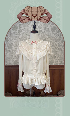 Teddy Bear Whimsy Lolita JSK Dress with Detachable Apron