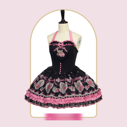 3 Colors Available Kitten Heart Lolita JSK & OP - Sweet Classic Bow Edition