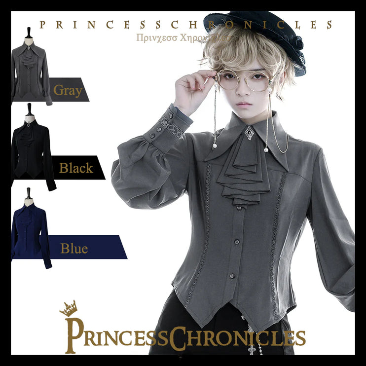 Princess Chronicles Ouji Sleeve Shirt Gothic Tailored Elegant Mutton Leg Top