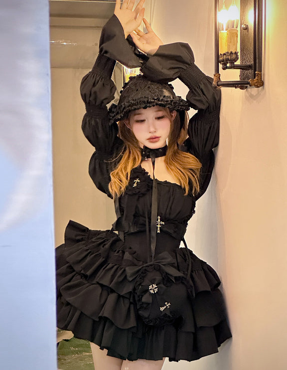 Black Idol Gothic Spirit Punk Style Lolita Dress