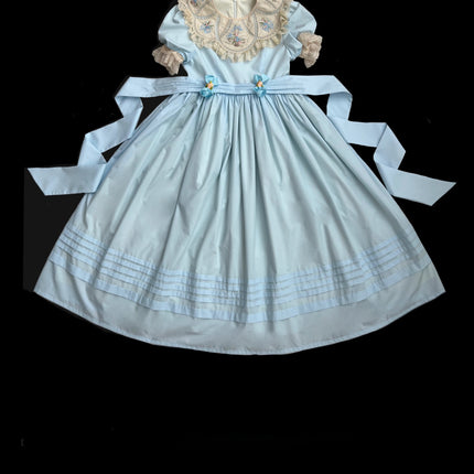 Vintage Garden Lolita Dress - Embroidered Floral Collar OP in Soft Green