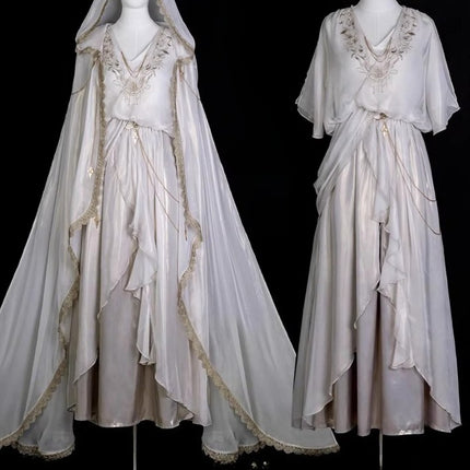 Judgment Angel Original Lolita Design Dress - Greek Goddess Style Ethereal Cape Long Dress