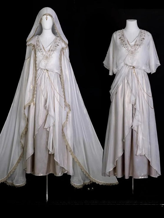 Judgment Angel Original Lolita Design Dress - Greek Goddess Style Ethereal Cape Long Dress