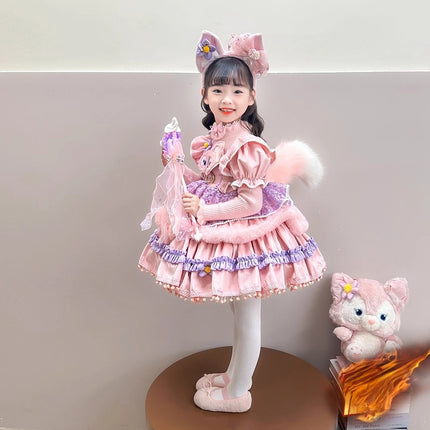 LinaBell Lolita Princess Dress for Girls 2025 New Summer Dress Children's Birthday Dress