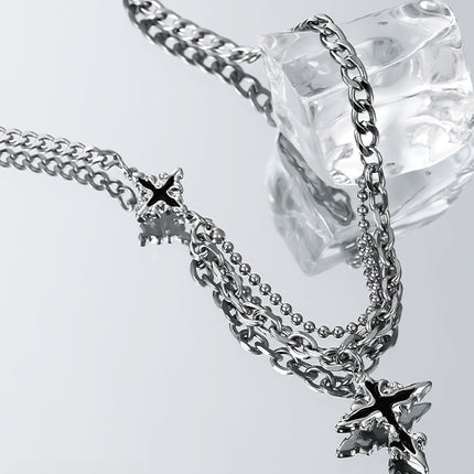 Cross Pendant Ouji Punk Necklace with Luxe Chain Ouji Accessory