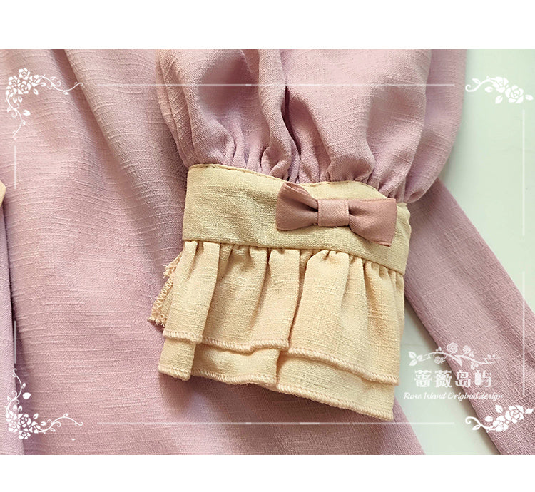 Sweet Lolita Princess Dress OP - Vintage Inspired Long Sleeve Layered Ruffle Dress