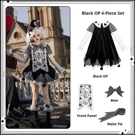 Lolita Delight: Exquisite Black & Red Dresses with Whimsical Patterns and Charming Details