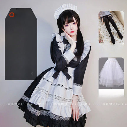 S-5XL British Aristocratic Elegance Gothic Maid Long-sleeved Dress Sexy Lolita