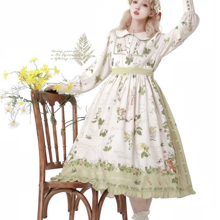 S-XXL Secret Garden Dress French CLA Elegance Lolita Spring Floral Autumn