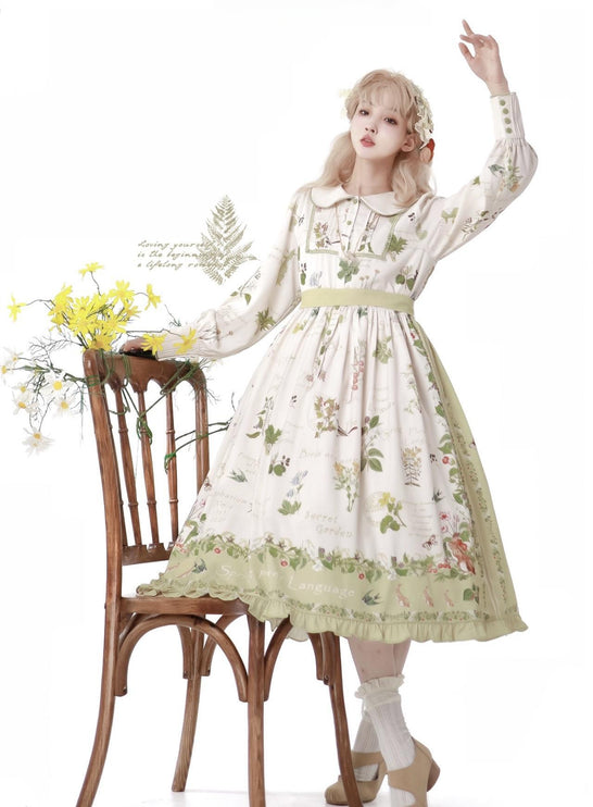 S-XXL Secret Garden Dress French CLA Elegance Lolita Spring Floral Autumn