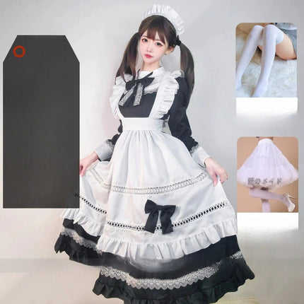 S-5XL British Aristocratic Elegance Gothic Maid Long-sleeved Dress Sexy Lolita