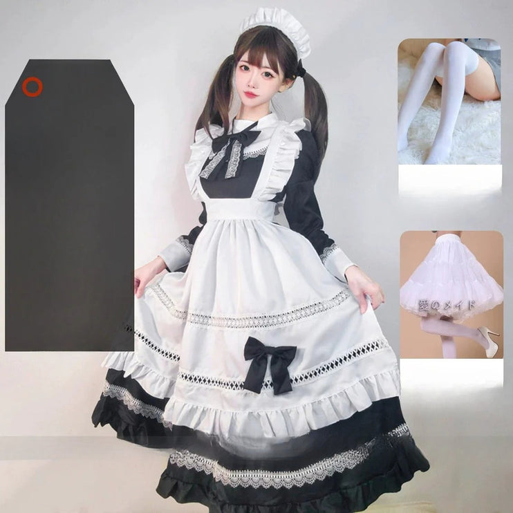 S-5XL British Aristocratic Elegance Gothic Maid Long-sleeved Dress Sexy Lolita