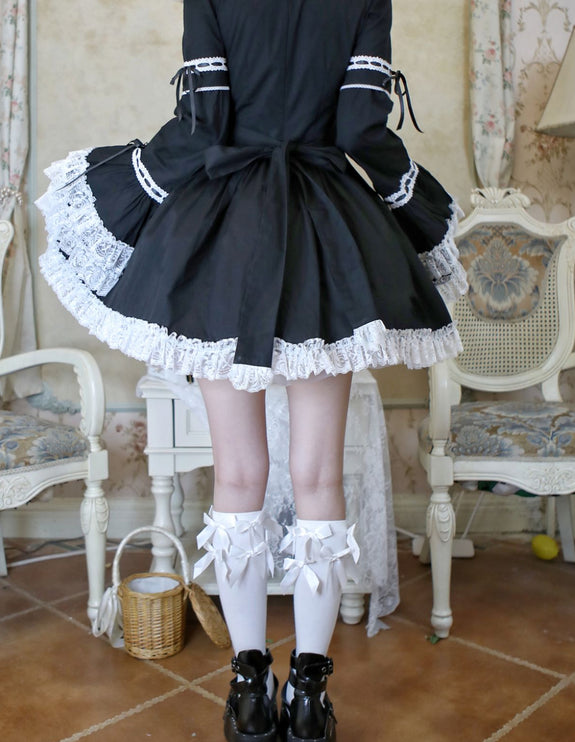 [Multi-Colors-Available] Lace Garden Vintage Set-in Sleeve Cassical Lolita OP Dress