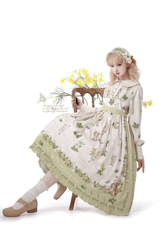 S-XXL Secret Garden Dress French CLA Elegance Lolita Spring Floral Autumn