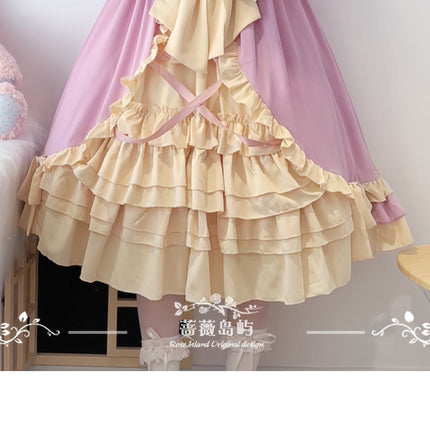 Sweet Lolita Princess Dress OP - Vintage Inspired Long Sleeve Layered Ruffle Dress