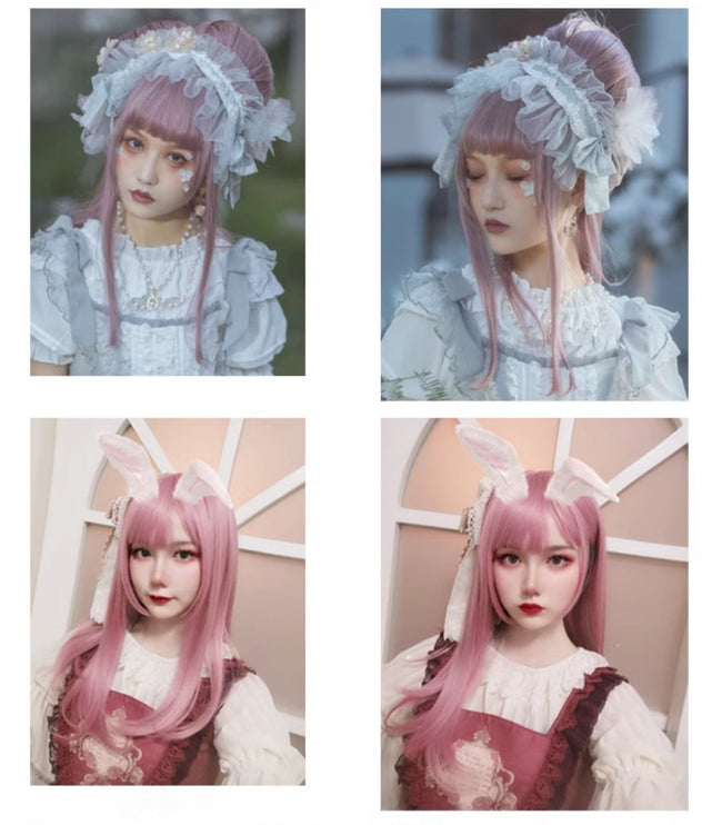 Daily Harajuku Style Lolita Wig Sweet Cute Pink Long Straight Hair