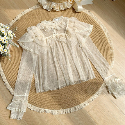 Vintage Pastoral Embroidery Tiered JSK - Four Seasons Garden Charm
